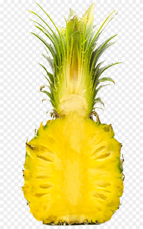 Pineapple with juice on transparent background PNG