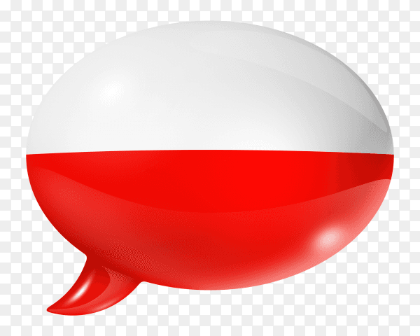Poland flag - Polish flag shaped speech bubble on transparent background PNG