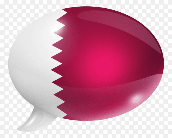 Qatar flag shaped speech bubble on transparent background PNG