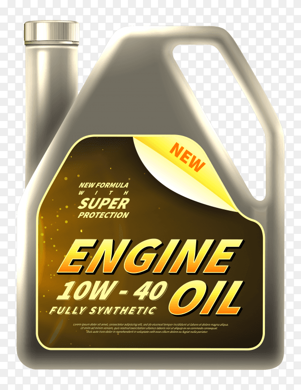 Realistic Engine oil ads on transparent background PNG