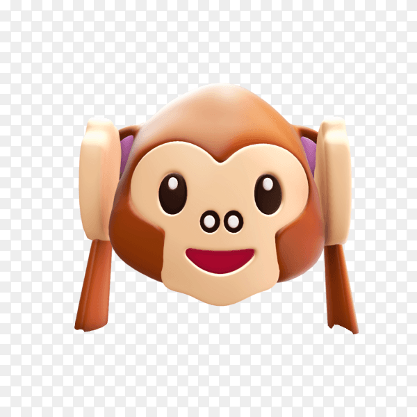 Realistic monkey emoji on transparent background PNG