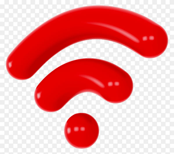 Red wifi icon on transparent background PNG