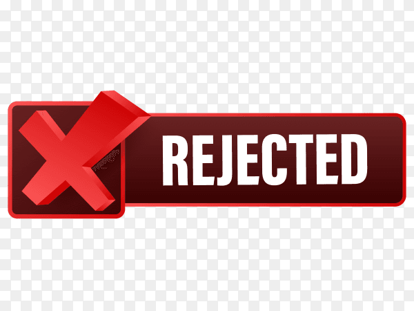 Rejected label sticker icon illustration on transparent background PNG