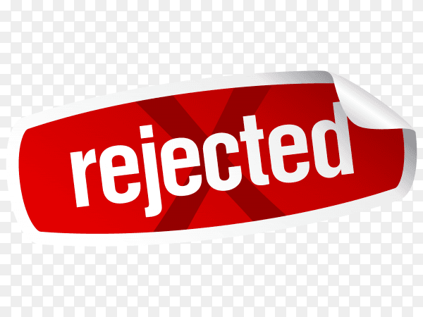 Rejected sticker on transparent background PNG