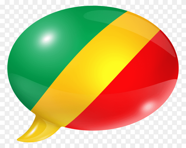 Republic of the Congo flag - Congo flag Polish flag shaped speech bubble on transparent PNG
