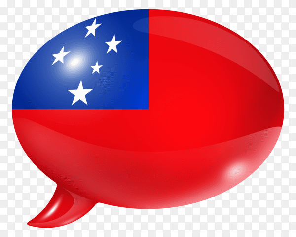 Samoa flag shaped speech bubble on transparent background PNG