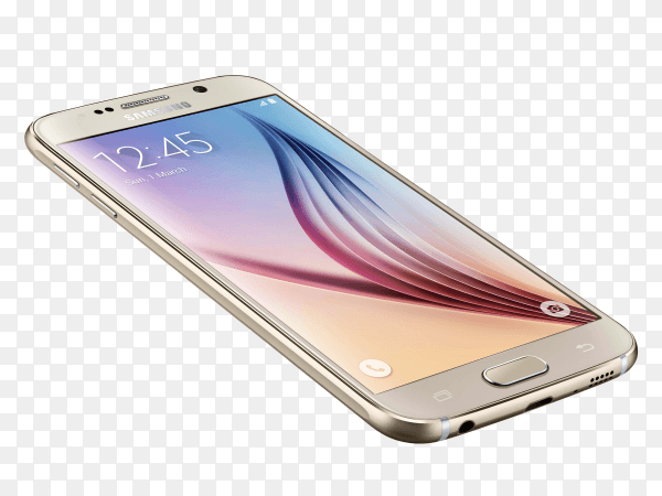 Samsung smartphone isolated on transparent background PNG