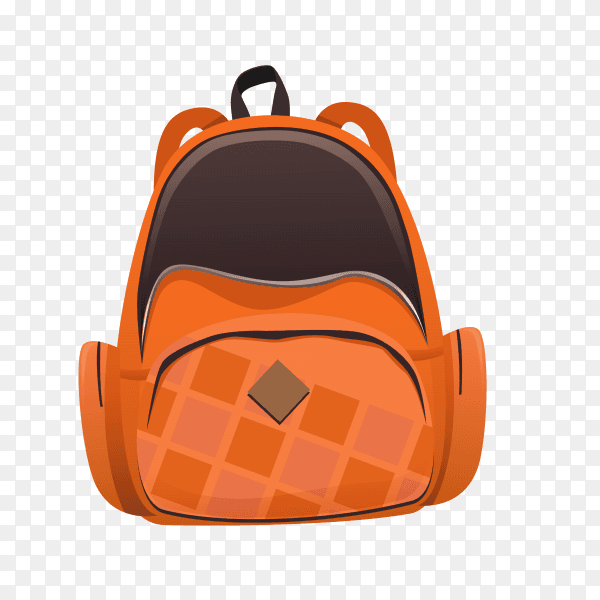 School backpack on transparent background PNG