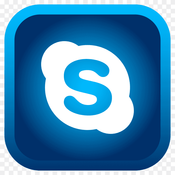 Shiny square Skype icon with gradient effect premium vector PNG