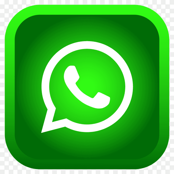 Shiny square Whatsapp icon with gradient effect on transparent background PNG