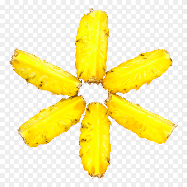 Slice pineapple isolated on transparent PNG
