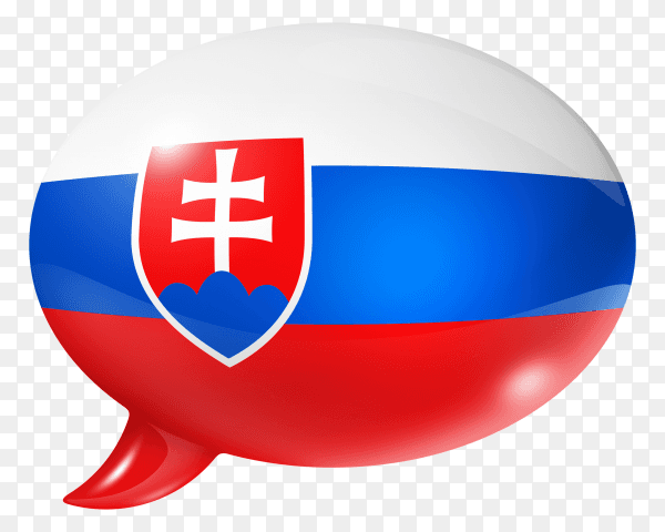 Slovakia flag shaped speech bubble on transparent background PNG
