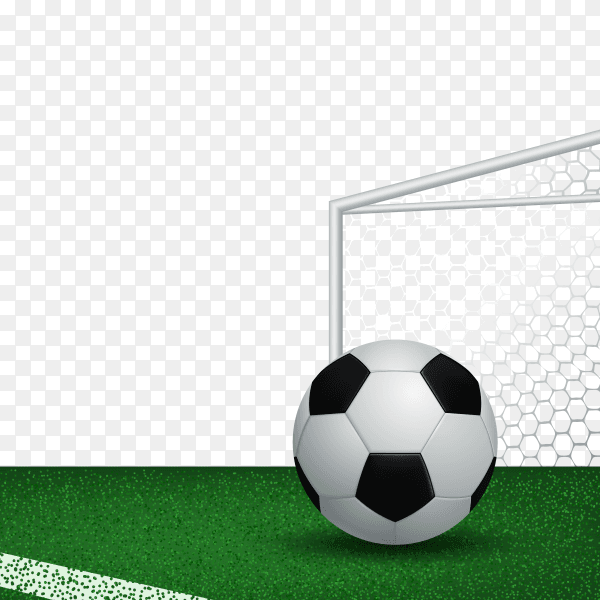 Soccer ball on stadium on transparent background PNG