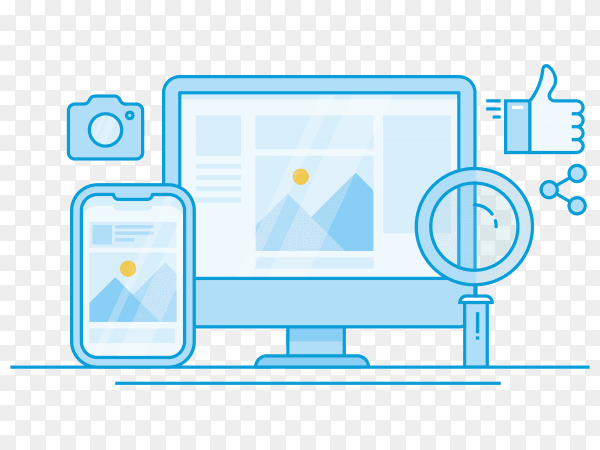 Social media marketing banner on transparent background PNG