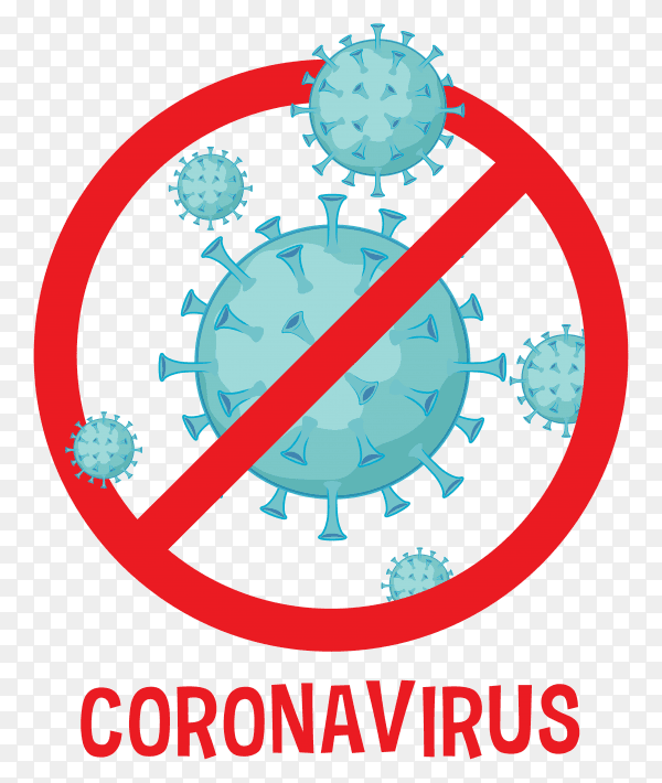 Stop coronavirus concept on transparent background PNG