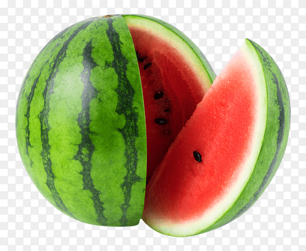 Sweet watermelon cut on transparent background PNG