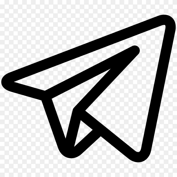 Telegram icon with flat design on transparent background PNG