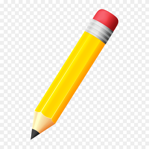 Writing pencil design on transparent background PNG