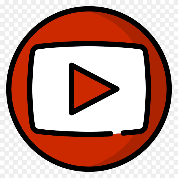 YouTube icon isolated on transparent background PNG