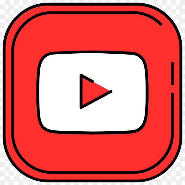 YouTube logo design on transparent background PNG