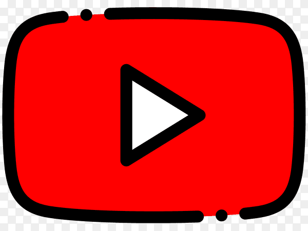 YouTube player icon on transparent background PNG