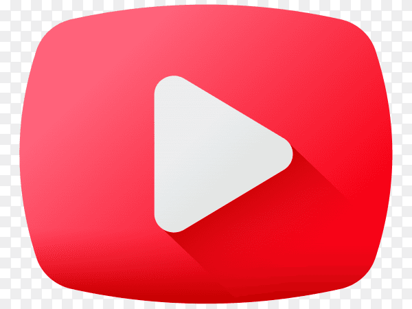YouTube player icon with flat design on transparent background PNG