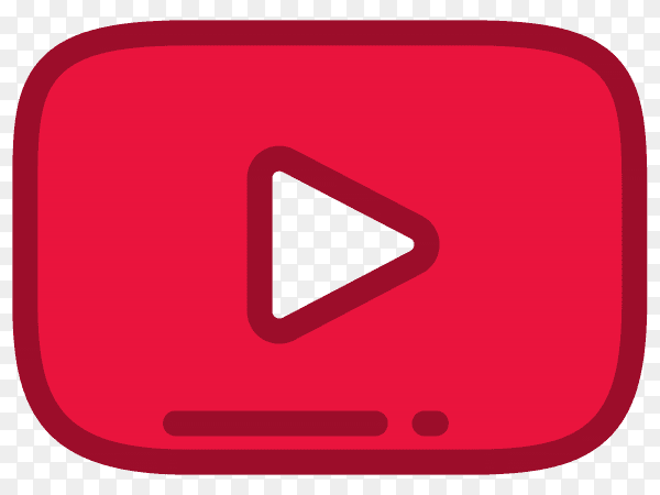 YouTube player icon on transparent PNG