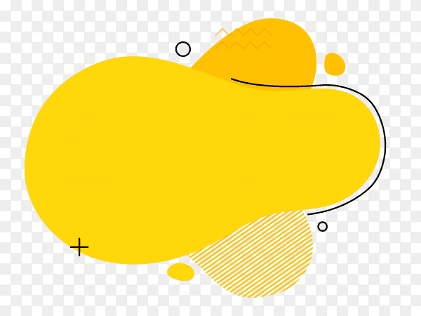 Abstract Yellow liquid shape on transparent background PNG