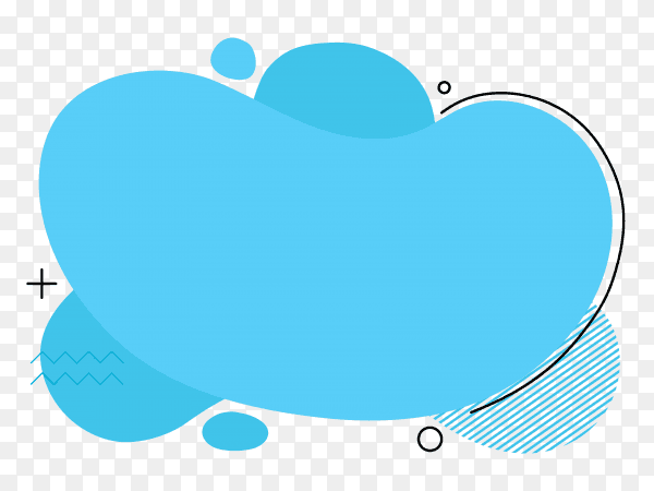 Abstract blue liquid shape on transparent background PNG