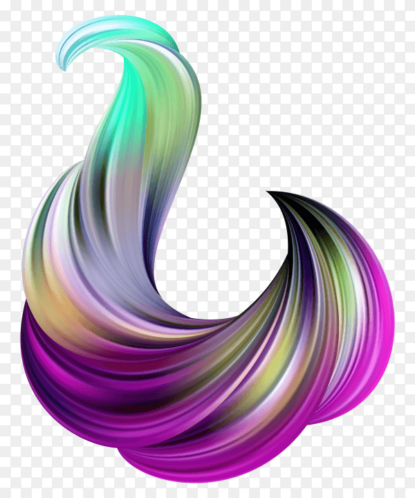 Abstract colorful fluid on transparent background PNG