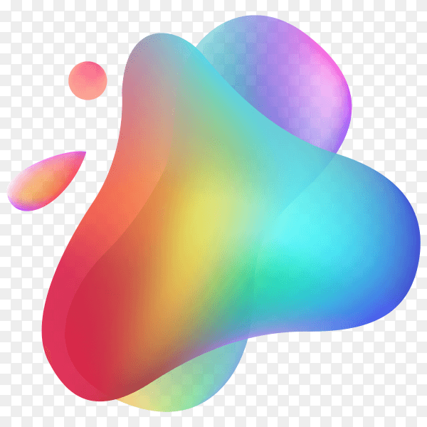Abstract colorful liquid shape illustration on transparent background PNG