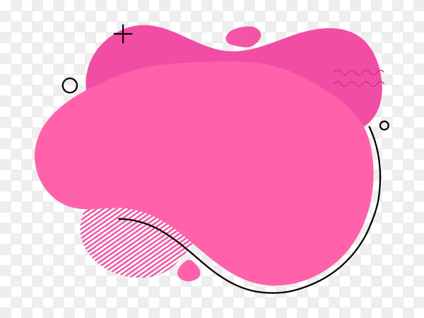 Abstract pink liquid shape on transparent background PNG
