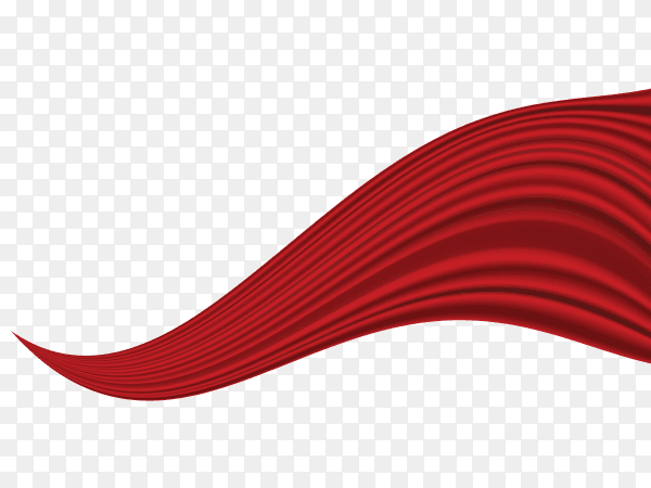Abstract wave silk satin fabric for grand opening ceremony on transparent background PNG
