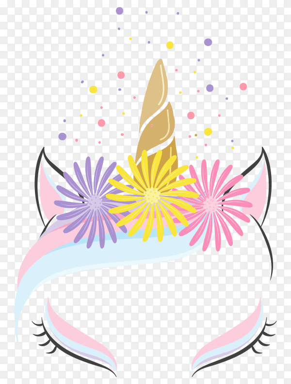 Cute unicorn isolated on transparent background PNG