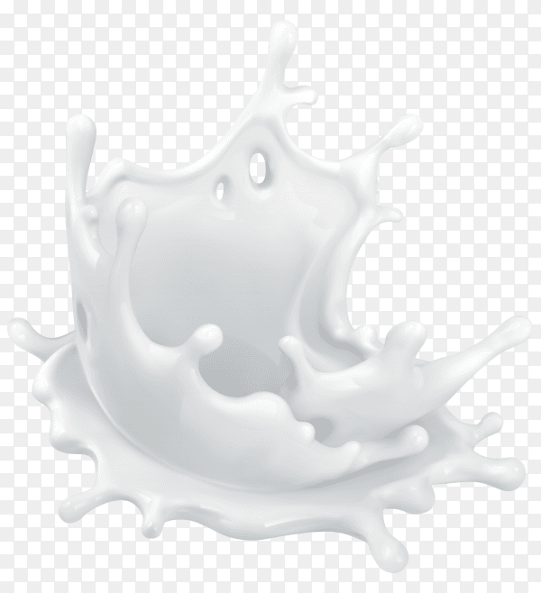 Milk Splash isolated on transparent background PNG
