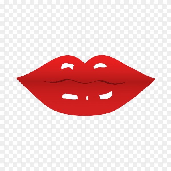 Beautiful Red lips premium vector PNG
