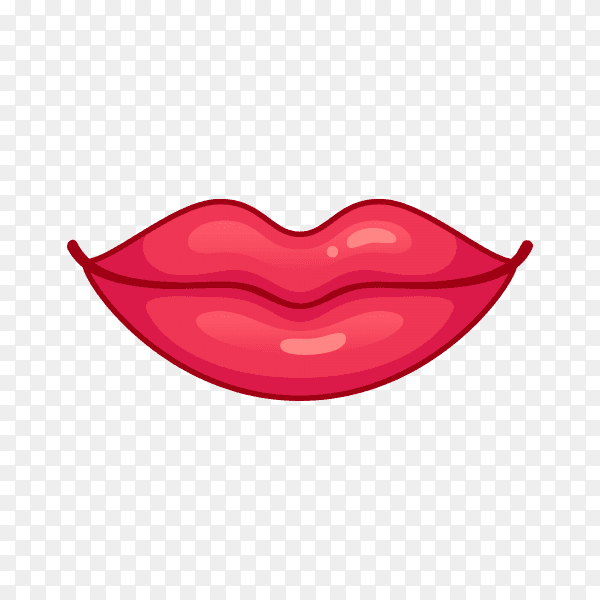 Beautiful lips on transparent background PNG