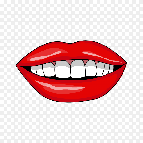 Beautiful smiling Lips on transparent PNG