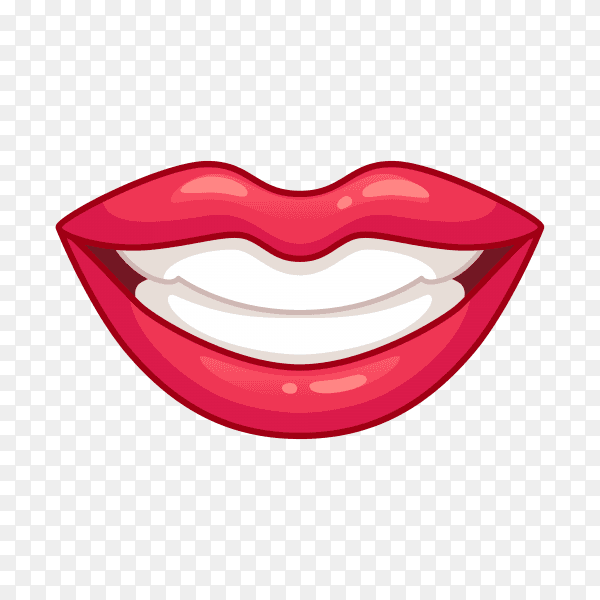 Beautiful smiling Lips on transparent background PNG
