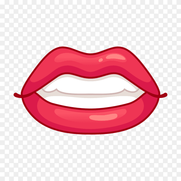 Beautiful smiling Lips premium vector PNG