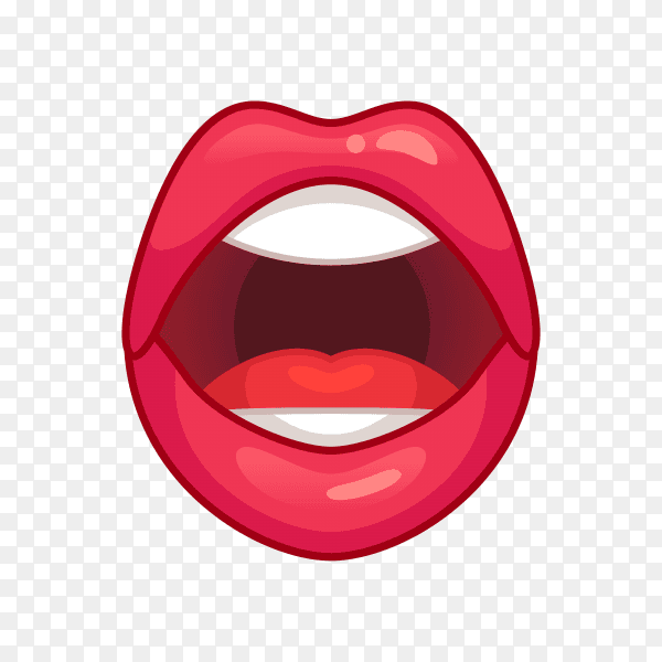 Beautiful woman lips isolated on transparent background PNG
