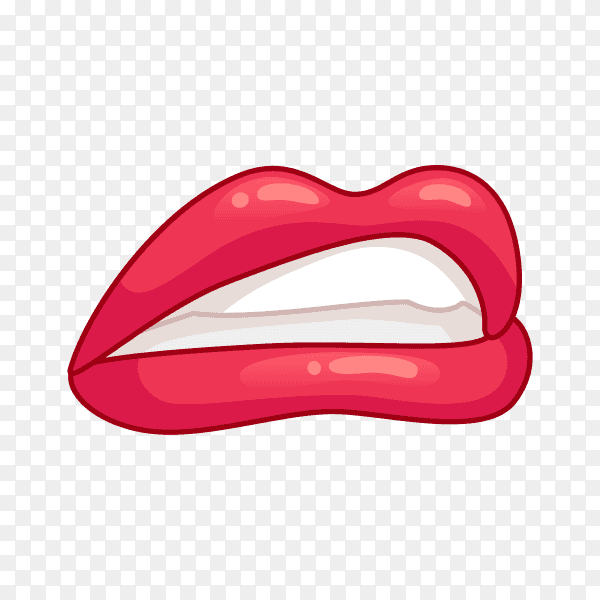 Beautiful woman lips isolated premium vector PNG