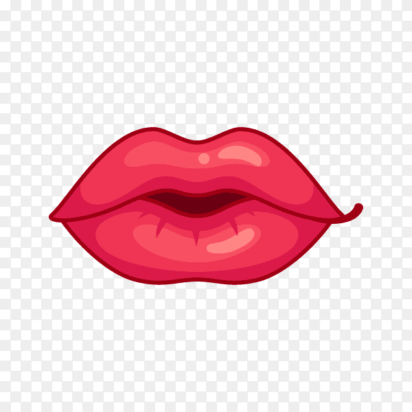 Female lips icon on transparent PNG