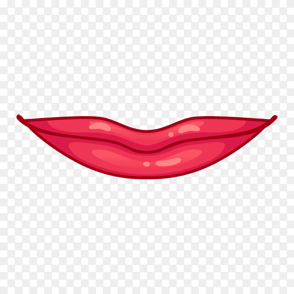 Female lips icon on transparent background PNG