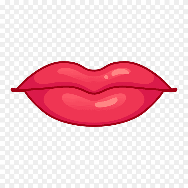 Female red lips premium vector PNG
