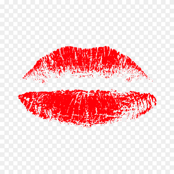 Female red lips sticker on transparent background PNG