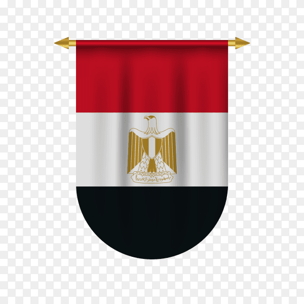 3D realistic pennant with Egypt flag premium vector PNG