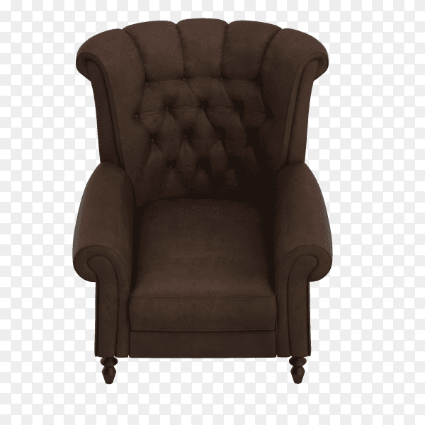 3D render of isometric armchair on transparent background PNG