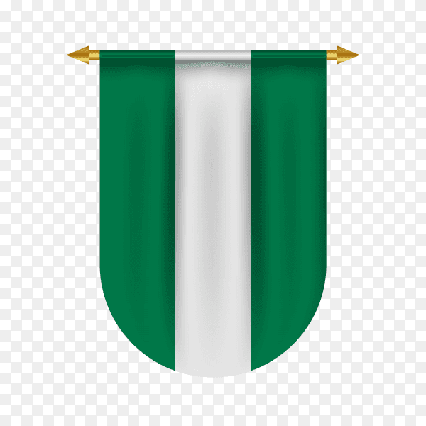 3d realistic pennant with flag of Nigeria premium vector PNG