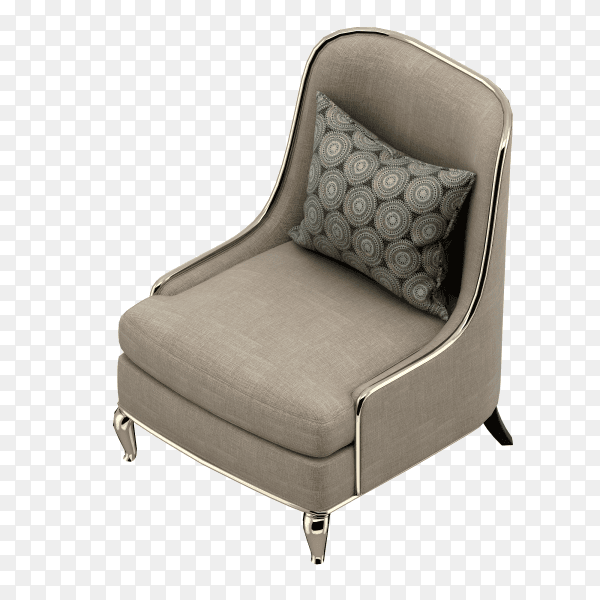 3d render of isometric chair on transparent background PNG